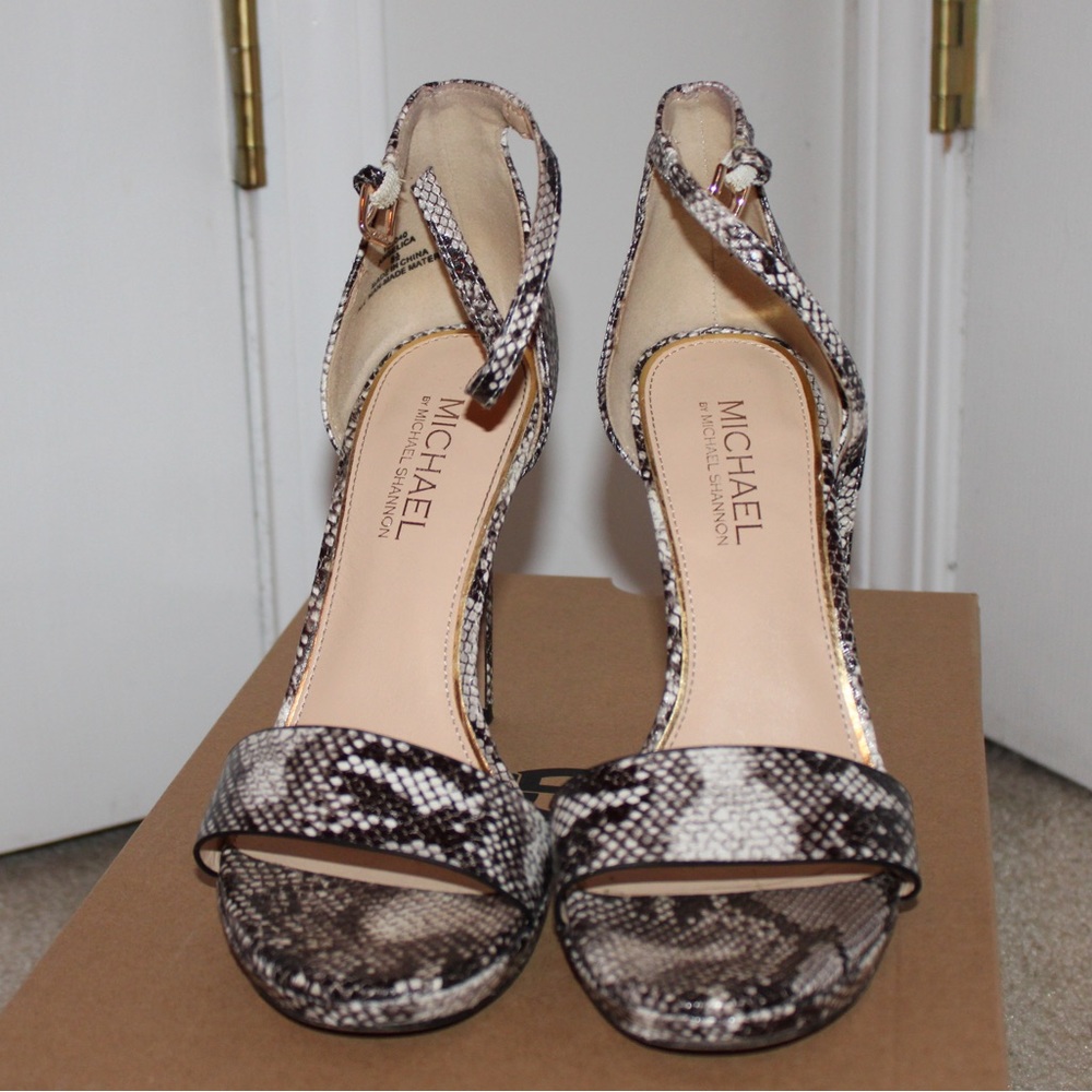 Michael by Michael Shannon Snake Print Heels